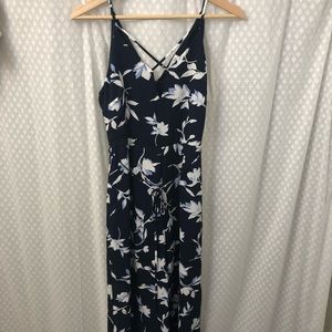 Navy Blue Floral Jumpsuit sz S NWT